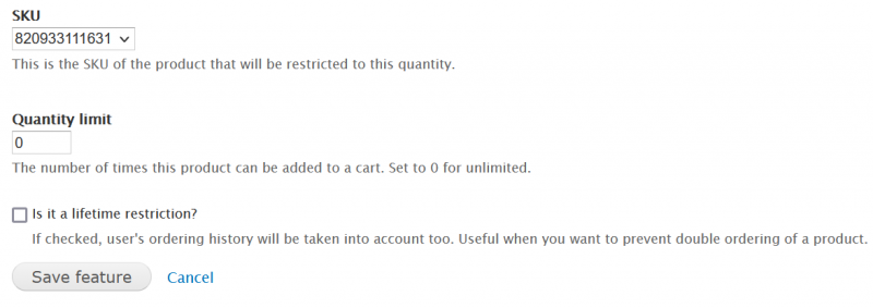 indiecommerce restrict quantity example
