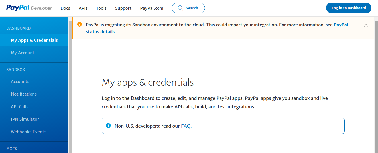 PayPal Developer Site