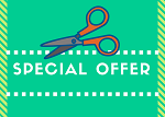 Scissors cutting out a special offer coupon